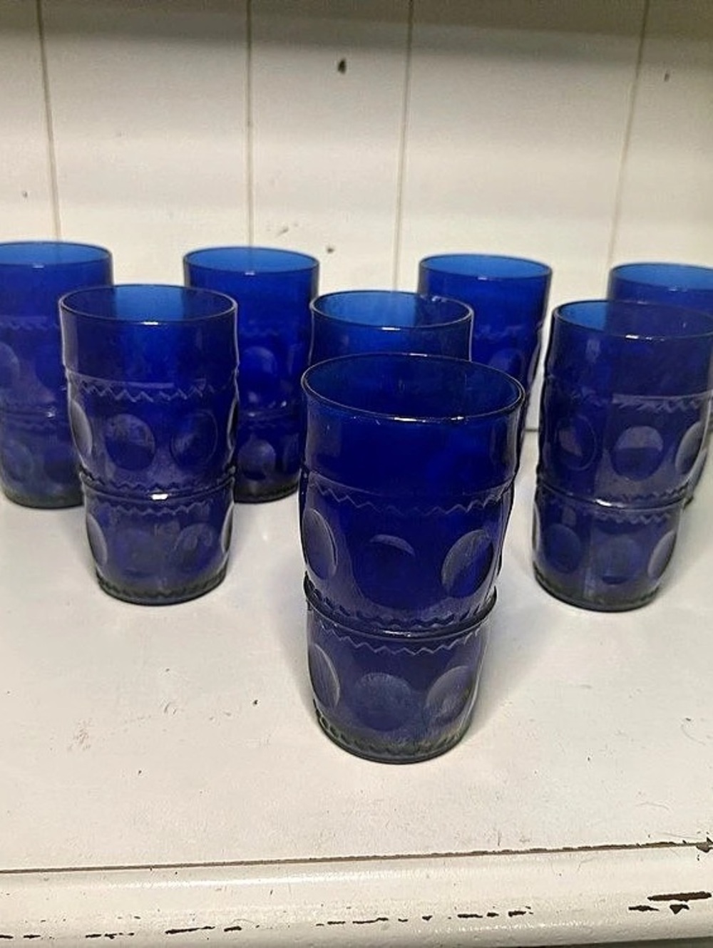 Viking Glass Georgian Honeycomb Tumbler Set Blue